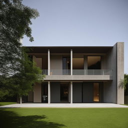 A minimalist house with three spacious bedrooms and an expansive living area