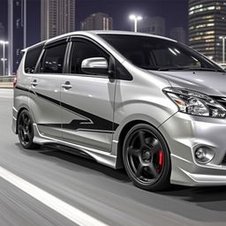 A modified 2013 Toyota Avanza showcasing a sleek, sporty design