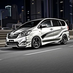 A modified 2013 Toyota Avanza showcasing a sleek, sporty design