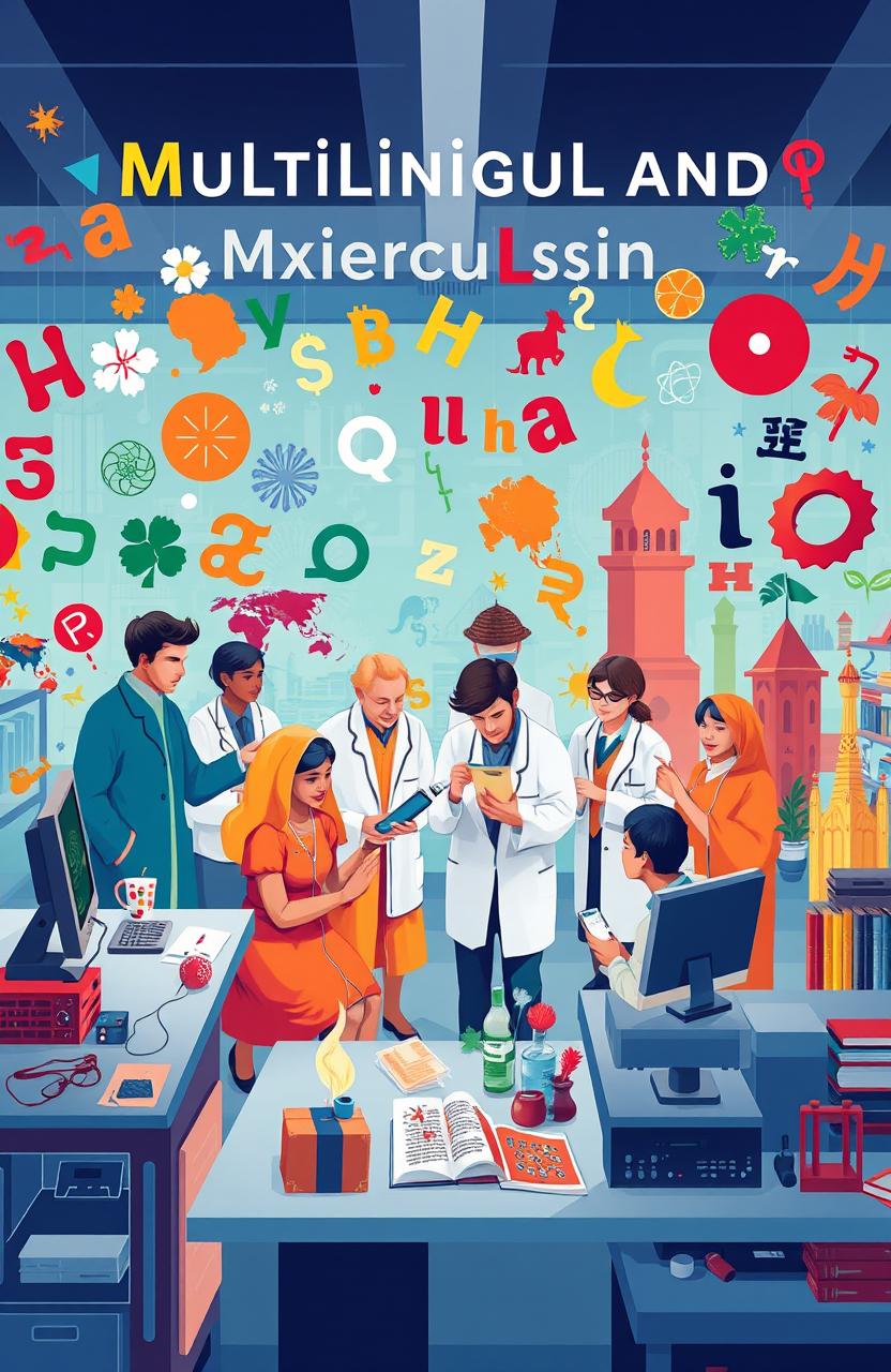 A visually striking and informative illustration representing the theme of 'Advances in Multilingual and Multicultural Research'
