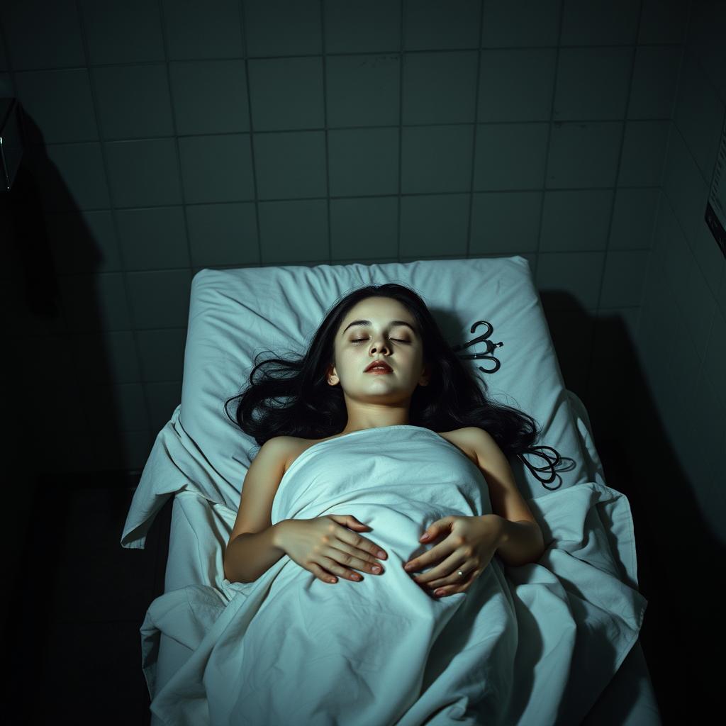 In an eerie old hospital's morgue, a mysterious incident unfolds surrounding the lifeless body of a young woman named Tana