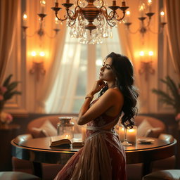 An artistic and tasteful interpretation of intimacy inspired by the glamorous woman, resembling Samantha Akkineni, in a seductive and romantic atmosphere