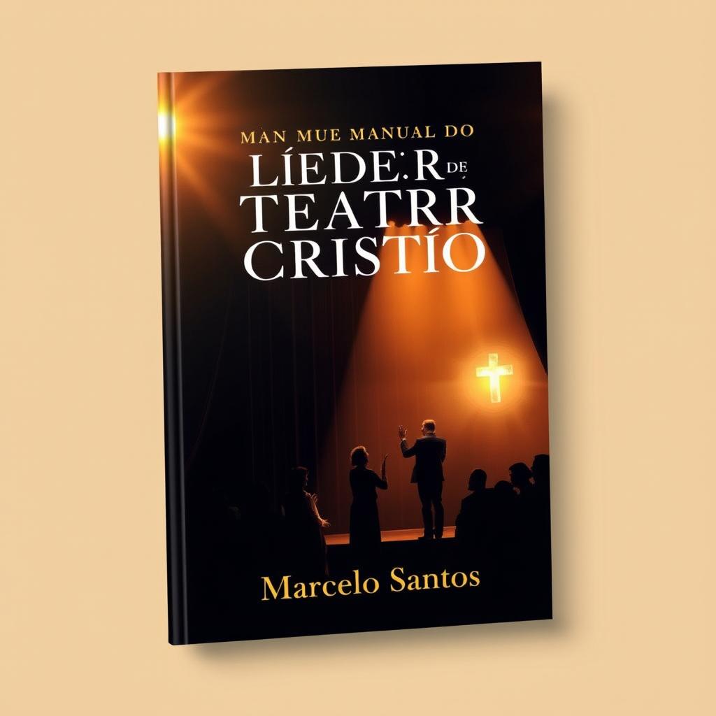 Book cover for a Christian theater manual titled 'Manual do Líder de Teatro Cristão', written by Marcelo Santos