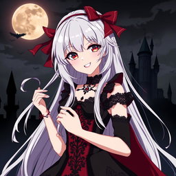 A stylized image of Krul Tepes, a character from the anime, depicted as a powerful vampire queen