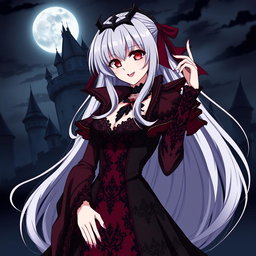 A stylized image of Krul Tepes, a character from the anime, depicted as a powerful vampire queen