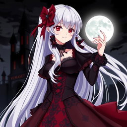 A stylized image of Krul Tepes, a character from the anime, depicted as a powerful vampire queen