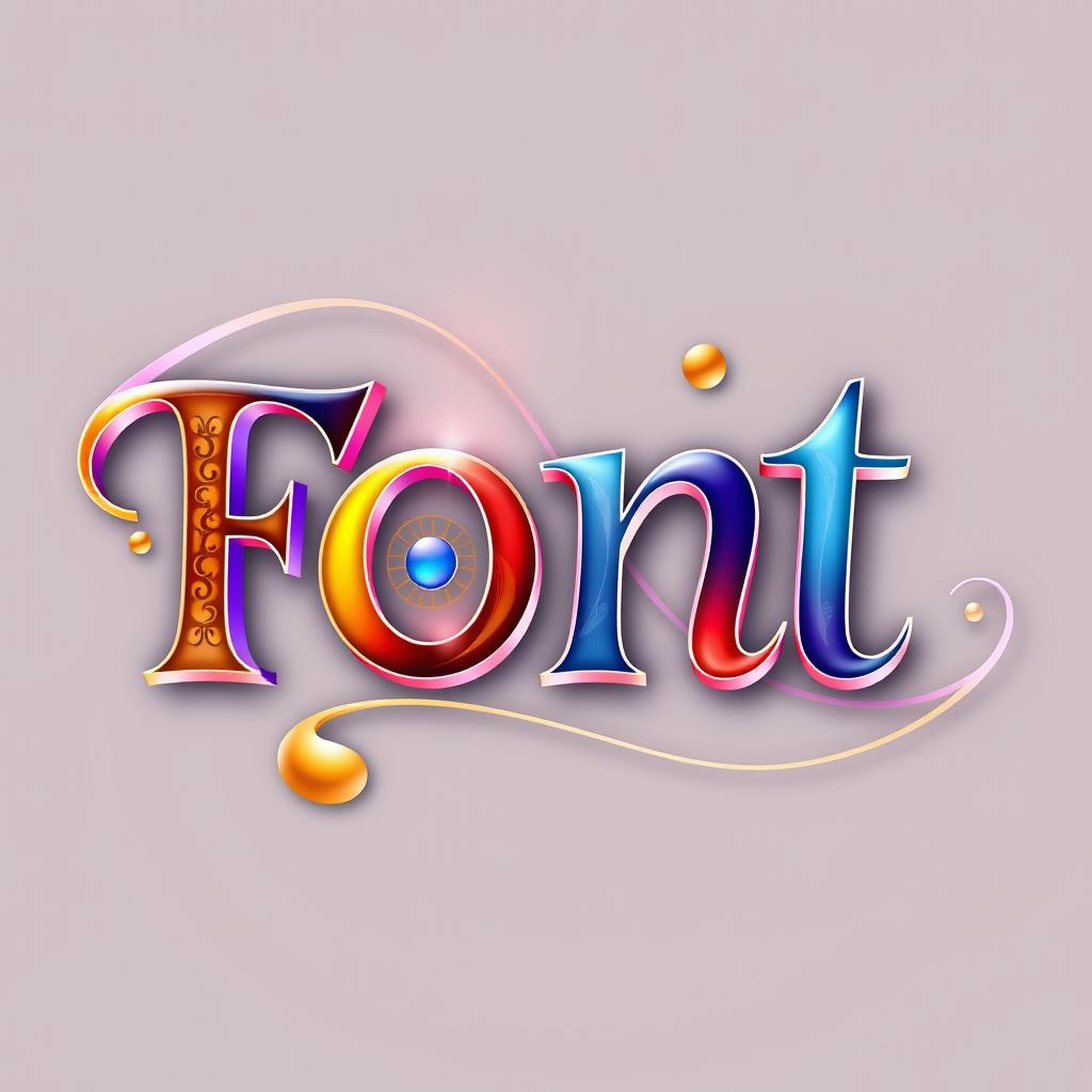 A visually stunning and elegant typography design showcasing the word 'Font' in a stylish modern font