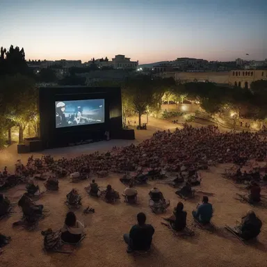 The agora was transformed into an open-air cinema, where the citizens gathered to watch films under the stars.