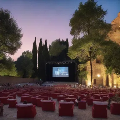 The agora was transformed into an open-air cinema, where the citizens gathered to watch films under the stars.