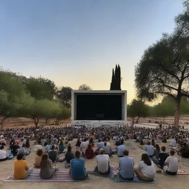 The agora was transformed into an open-air cinema, where the citizens gathered to watch films under the stars.