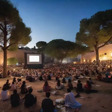 The agora was transformed into an open-air cinema, where the citizens gathered to watch films under the stars.