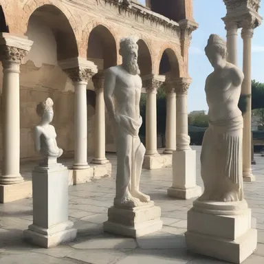 The agora was adorned with beautiful statues and artwork, creating a vibrant and inspiring space for artists to gather and showcase their talents.