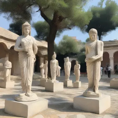 The agora was adorned with beautiful statues and artwork, creating a vibrant and inspiring space for artists to gather and showcase their talents.