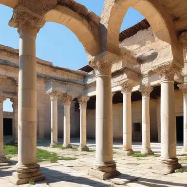 The agora featured impressive columns and a central courtyard in its architectural design.