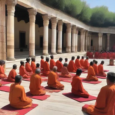 Devotees gathered in the agora to offer prayers and perform religious rituals.