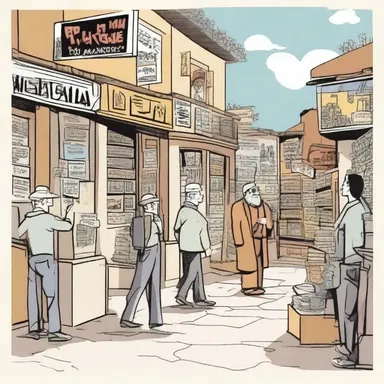 In the comic strip, the protagonist visits the agora to buy souvenirs for their friends.