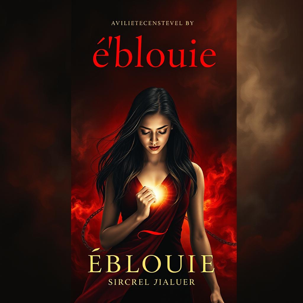 A compelling book cover design for the novel 'Éblouie', illustrating Zineb's emotional journey