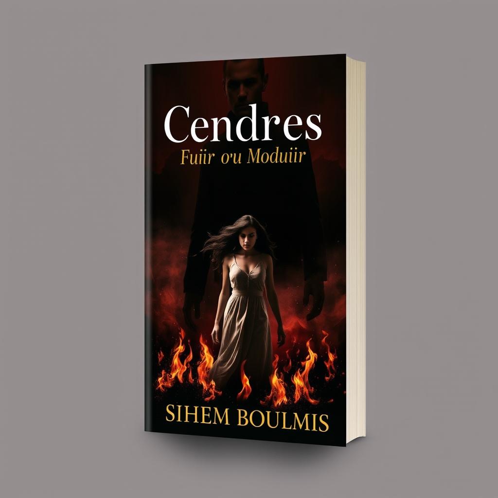 A striking book cover design for the novel 'Cendres
