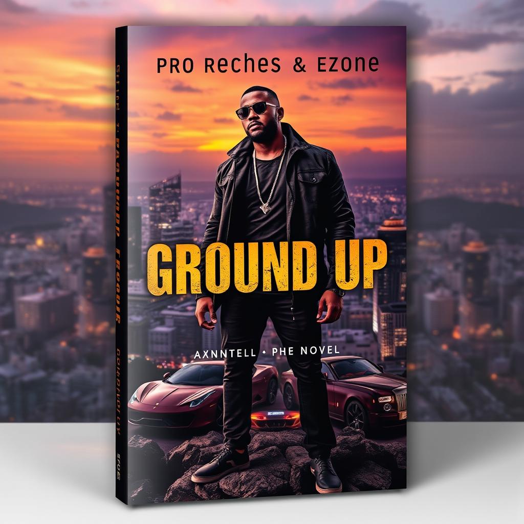 A dramatic book cover for a novel titled 'Ground Up' featuring the names of authors Pro Reaches and Ezone prominently displayed