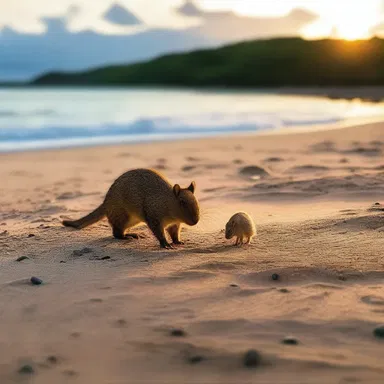 As the sun set over the beach, they spotted an agouti playing in the sand, adding a touch of charm to their romantic walk.