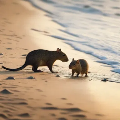 As the sun set over the beach, they spotted an agouti playing in the sand, adding a touch of charm to their romantic walk.