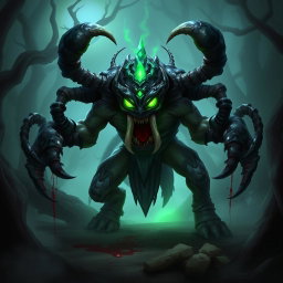 A creature resembling Lifestealer from Dota 2, characterized by its menacing appearance and monstrous features
