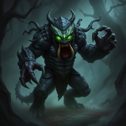 A creature resembling Lifestealer from Dota 2, characterized by its menacing appearance and monstrous features