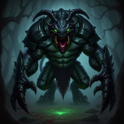 A creature resembling Lifestealer from Dota 2, characterized by its menacing appearance and monstrous features