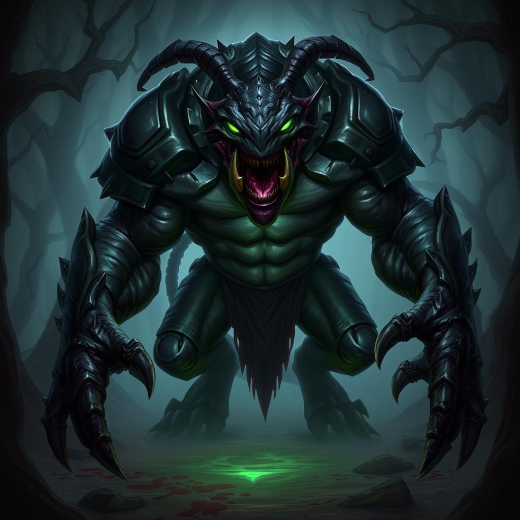 A creature resembling Lifestealer from Dota 2, characterized by its menacing appearance and monstrous features