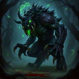 A creature resembling Lifestealer from Dota 2, characterized by its menacing appearance and monstrous features