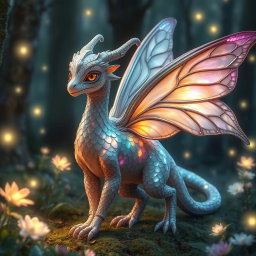 A fantastical creature based on your description, designed to embody magical and mythical traits