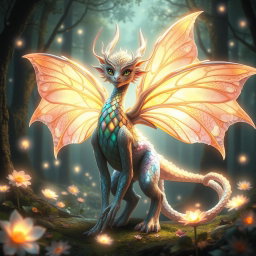A fantastical creature based on your description, designed to embody magical and mythical traits