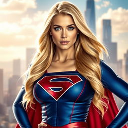 A stunning portrait of Sydney Sweeney as Supergirl, embodying strength and femininity