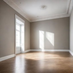 A blank, well-lit room with empty space providing the scope to add personal elements such as flooring and wall designs.