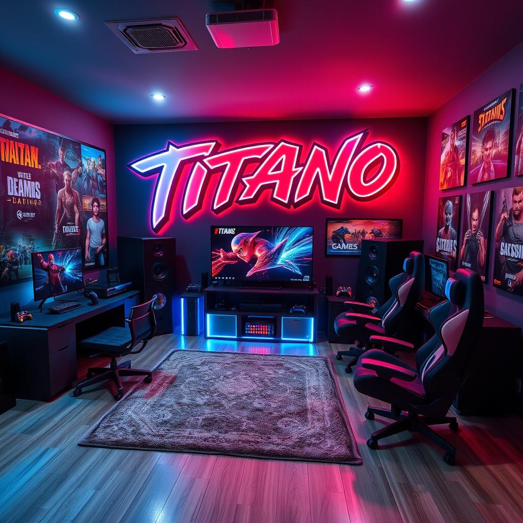 A trendy gaming room featuring cutting-edge technology and an exhilarating ambiance