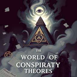 An illustration for the book titled 'World of Conspiracy Theories'