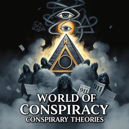 An illustration for the book titled 'World of Conspiracy Theories'