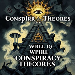 An illustration for the book titled 'World of Conspiracy Theories'