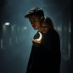 An introspective scene featuring a young man who appears lost and contemplative, reflecting his empty feelings and unanswered search for meaning in life