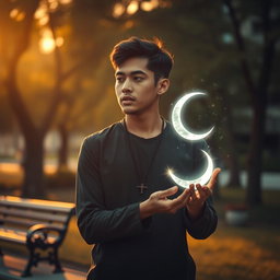 A compelling scene depicting the story of a young man in his twenties, enveloped in feelings of emptiness and an unanswered search for meaning in his life