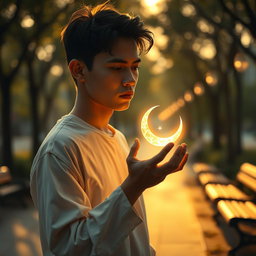 A compelling scene depicting the story of a young man in his twenties, enveloped in feelings of emptiness and an unanswered search for meaning in his life