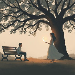 A poignant scene illustrating the story of a young man in his twenties, engulfed in feelings of emptiness and a quest for meaning in his life