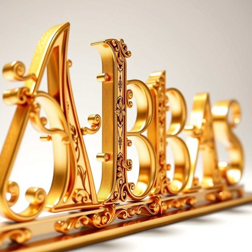 Stunning 3D Golden 'ABBAS' Art