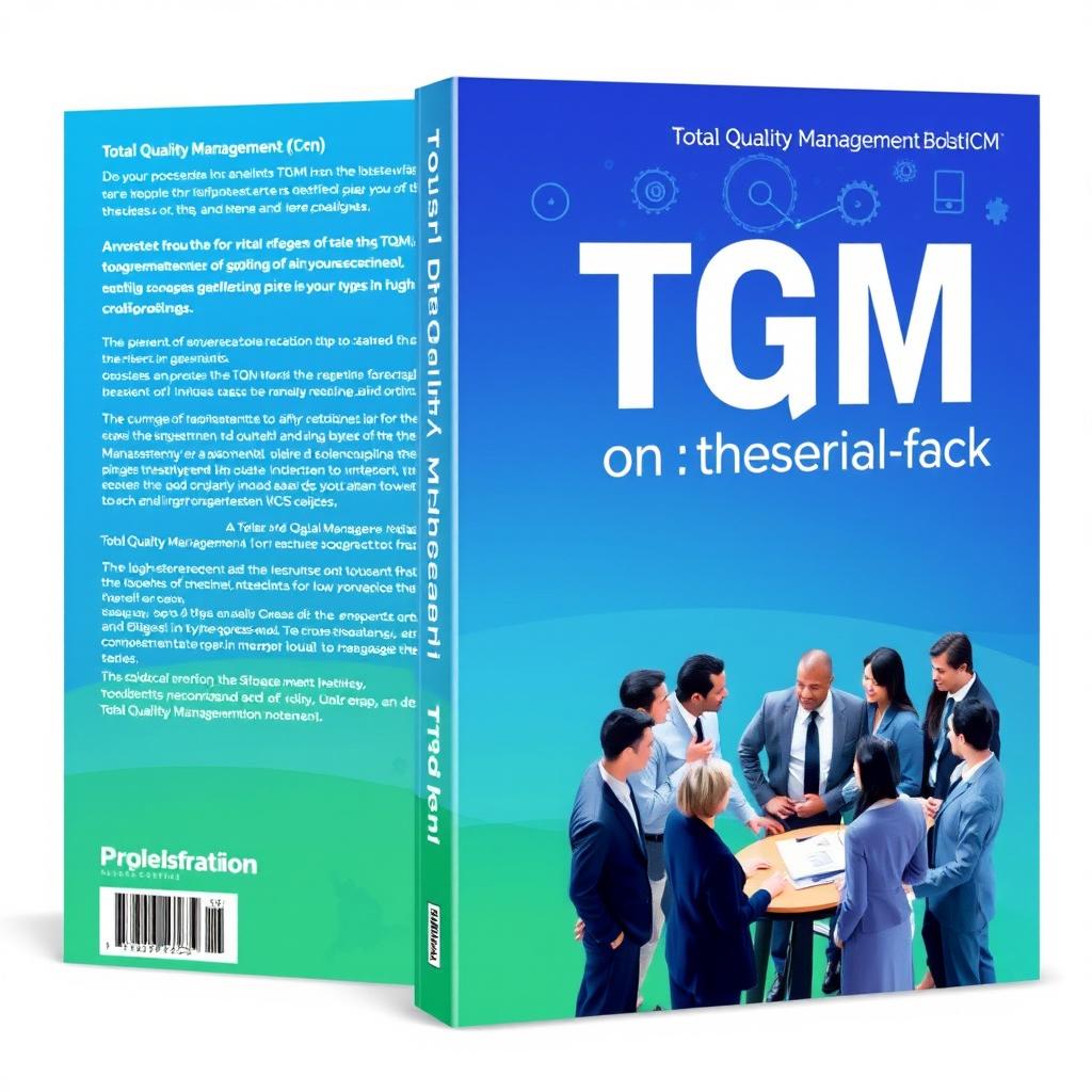 An informative and visually appealing book cover design based on Total Quality Management (TQM)