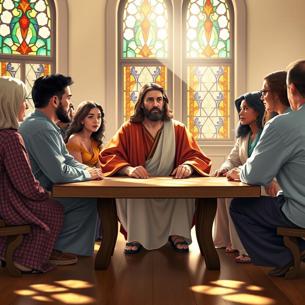 Inspiration in Serenity: Jesus Christ Leading a Meeting