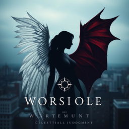 A striking dark metaphysical book cover design featuring a central silhouette of a woman with a transparent body, embodying the dichotomy of light and shadow