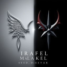 A visually stunning book cover design for a metaphysical novel, showcasing a striking contrast between two powerful symbols