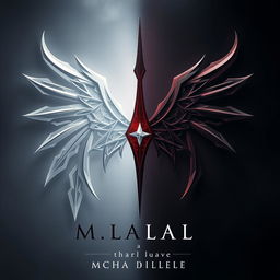 A visually captivating book cover design for a metaphysical novel, featuring a split composition that embodies duality