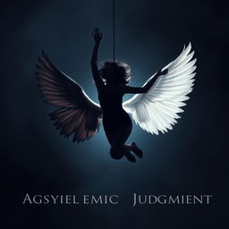 A visually striking image of a silhouette of a woman falling through the air, illuminated by light behind her against a dark atmospheric background that transitions from deep blue to grey-black