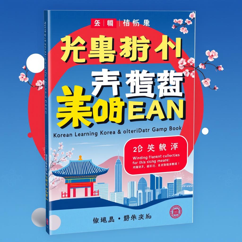 A visually striking book cover design for a Korean language learning book, featuring bold and attractive typography for the title in both English and Hangul